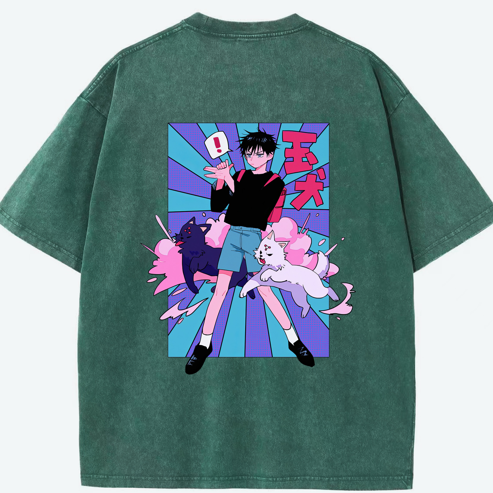 （画像用） 呪術廻戦 Jujutsu Kaisen 綿100% ヴィンテージ風 半袖Tシャツ（背面プリント）